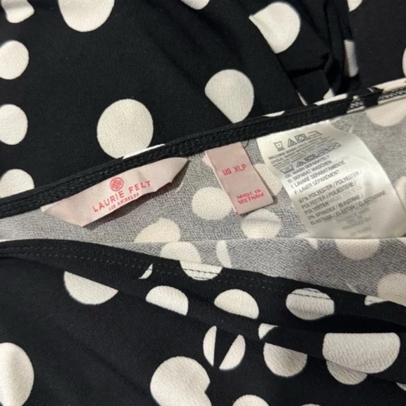 Laurie Felt - Tie-Front Sleeveless Jumpsuit - Petite - Black Dot in Size XLP - Picture 3 of 8